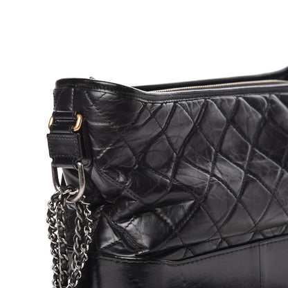 Chanel Aged Calfskin Quilted Medium Gabrielle Hobo Black 11 of 17