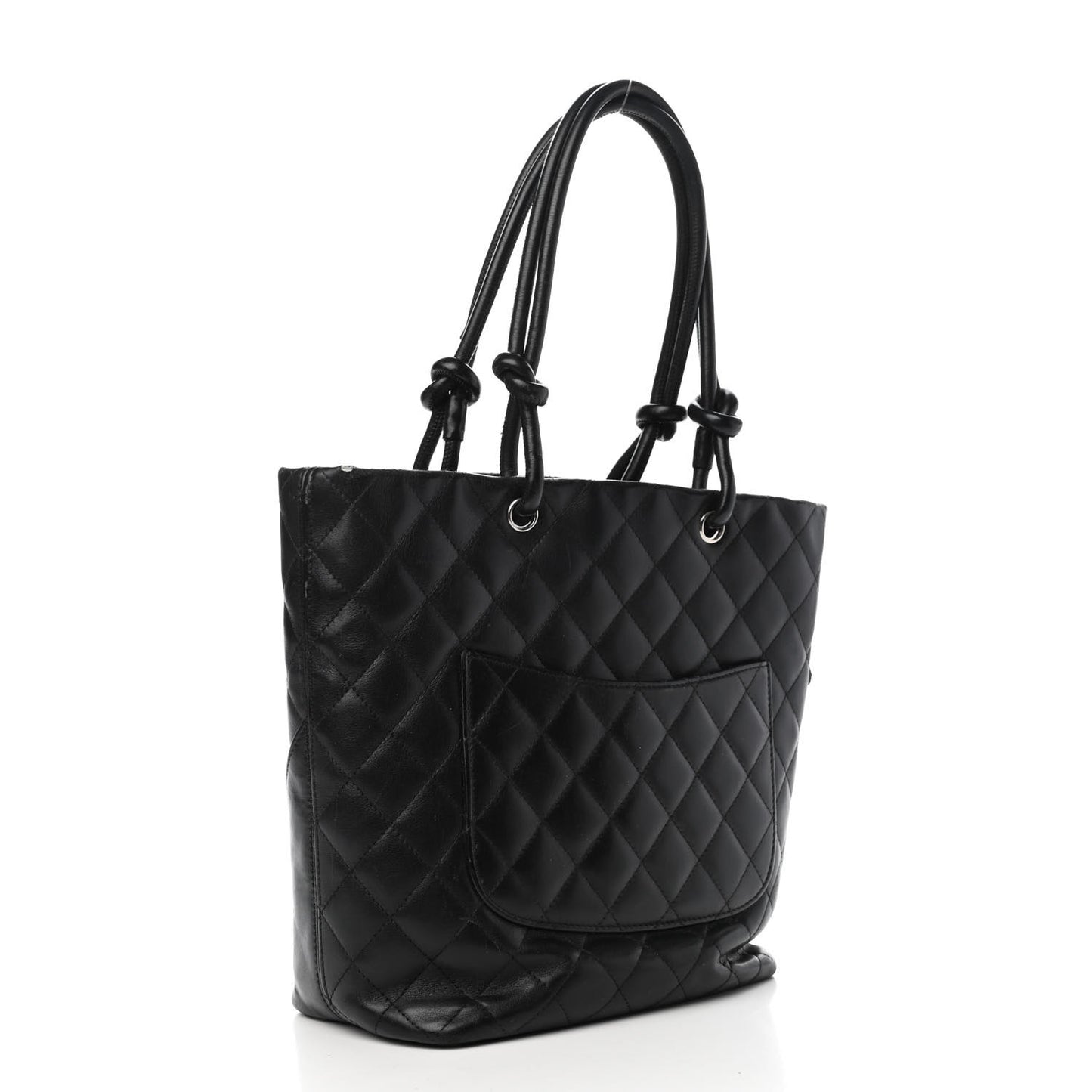 Calfskin Quilted Medium Cambon Tote Black