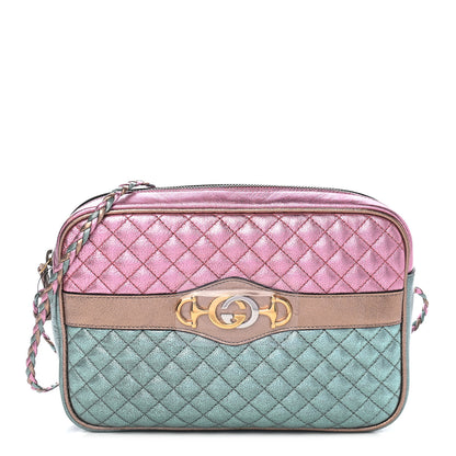 Gucci Laminated Nappa Trapuntata Small Zumi Shoulder Bag Rosa Lago Rame 1 of 9