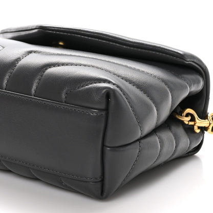 Saint Laurent Calfskin Y Quilted Monogram Toy Loulou Crossbody Bag Storm 10 of 10