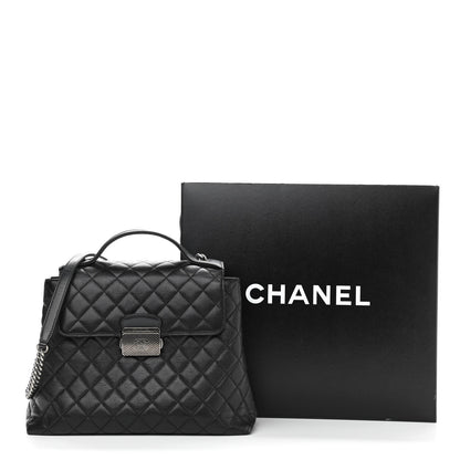 Chanel Goatskin Quilted Small CC University Shopping Tote Black 10 of 10