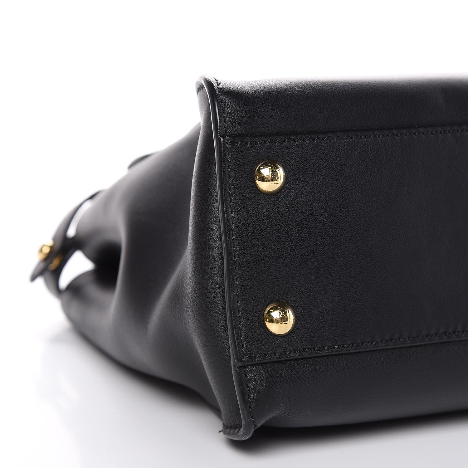 Fendi Vitello Seta Shiny Nappa Medium Peekaboo Iconic Satchel Black 8 of 9