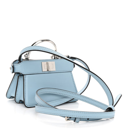 Fendi Shiny Nappa Nano Peekaboo Maxi Handle Satchel Azzurro Baby 3 of 10