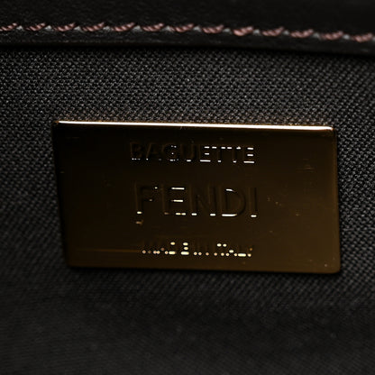 Fendi Fabric Jacquard Paillettes Vitello Seta FF 1974 Baguette Testa di Moro Real Ebano 6 of 10