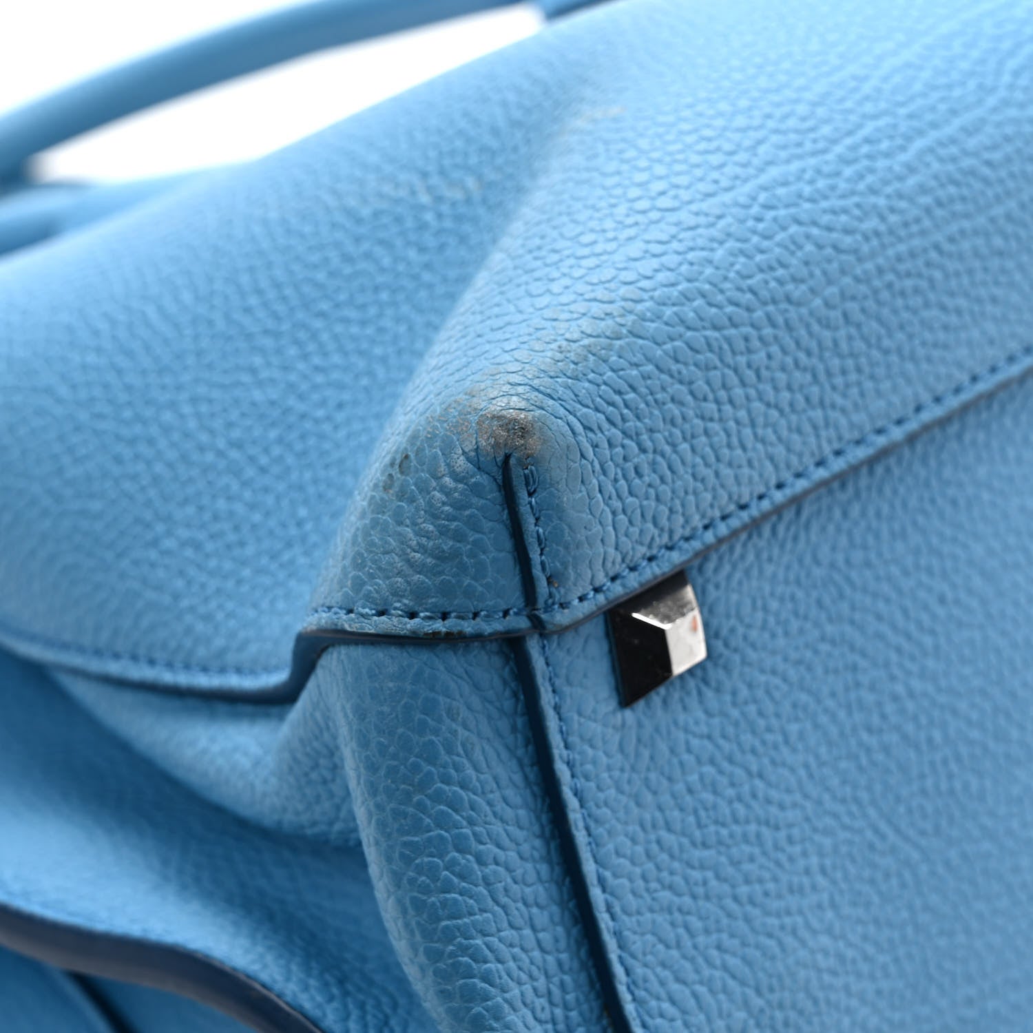 MCM Grained Calfskin Mini Milla Tote Tile Blue 9 of 12