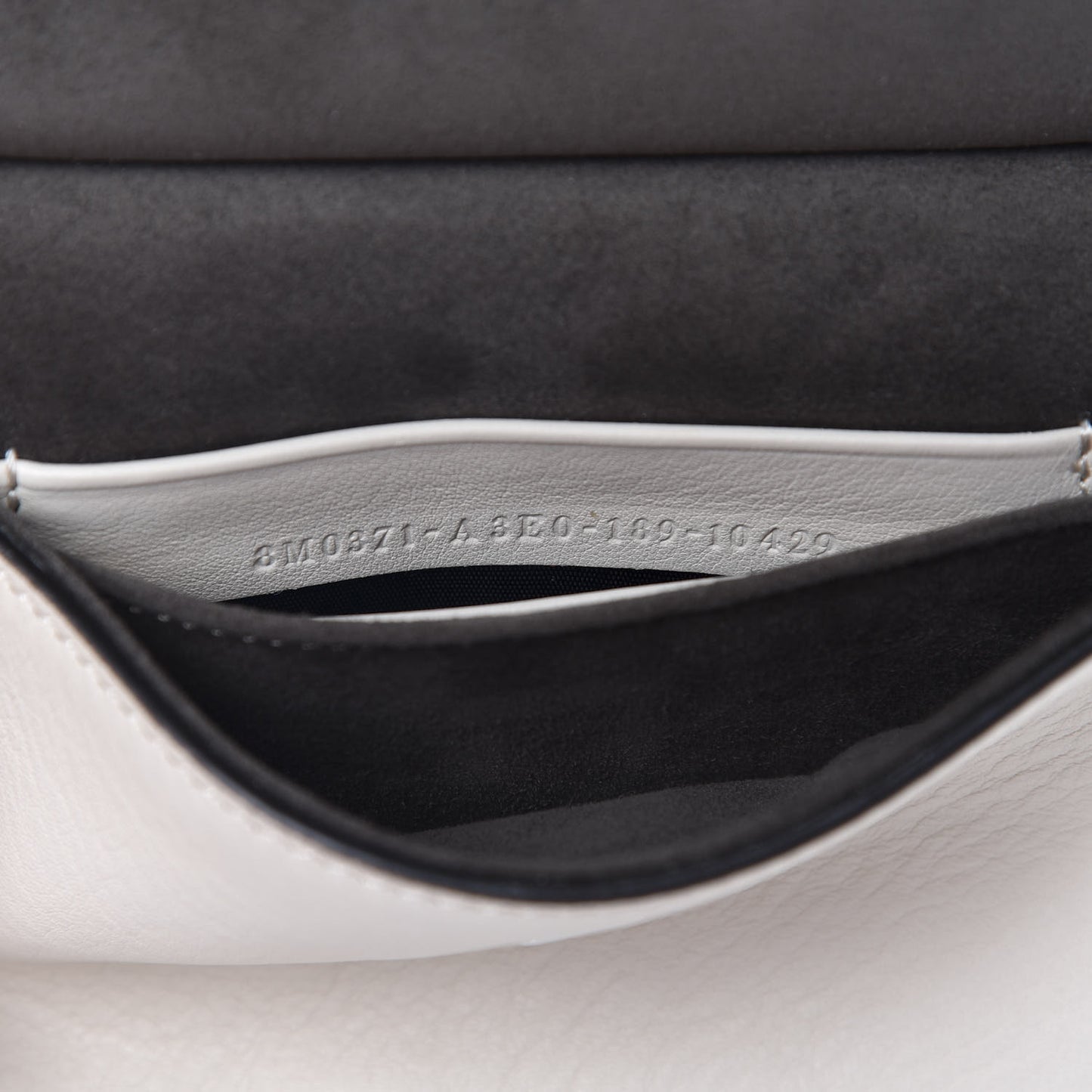 Vitello Dolce F is Flowers and Bows Scalloped Micro Double Baguette Grigio Perla Camelia