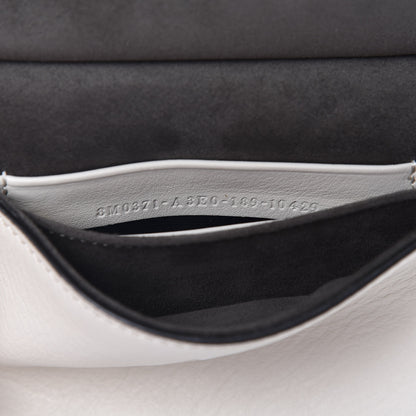 Fendi Vitello Dolce F is Flowers and Bows Scalloped Micro Double Baguette Grigio Perla Camelia 10 of 13