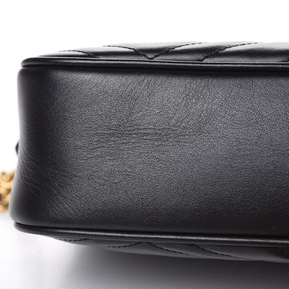 Gucci Calfskin Matelasse Small GG Marmont Chain Shoulder Bag Black 10 of 10