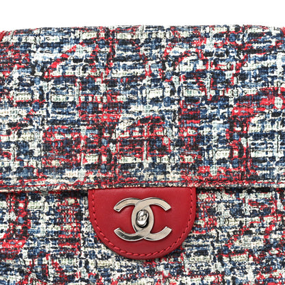 Chanel Tweed Lambskin Flap Blue Red 8 of 11