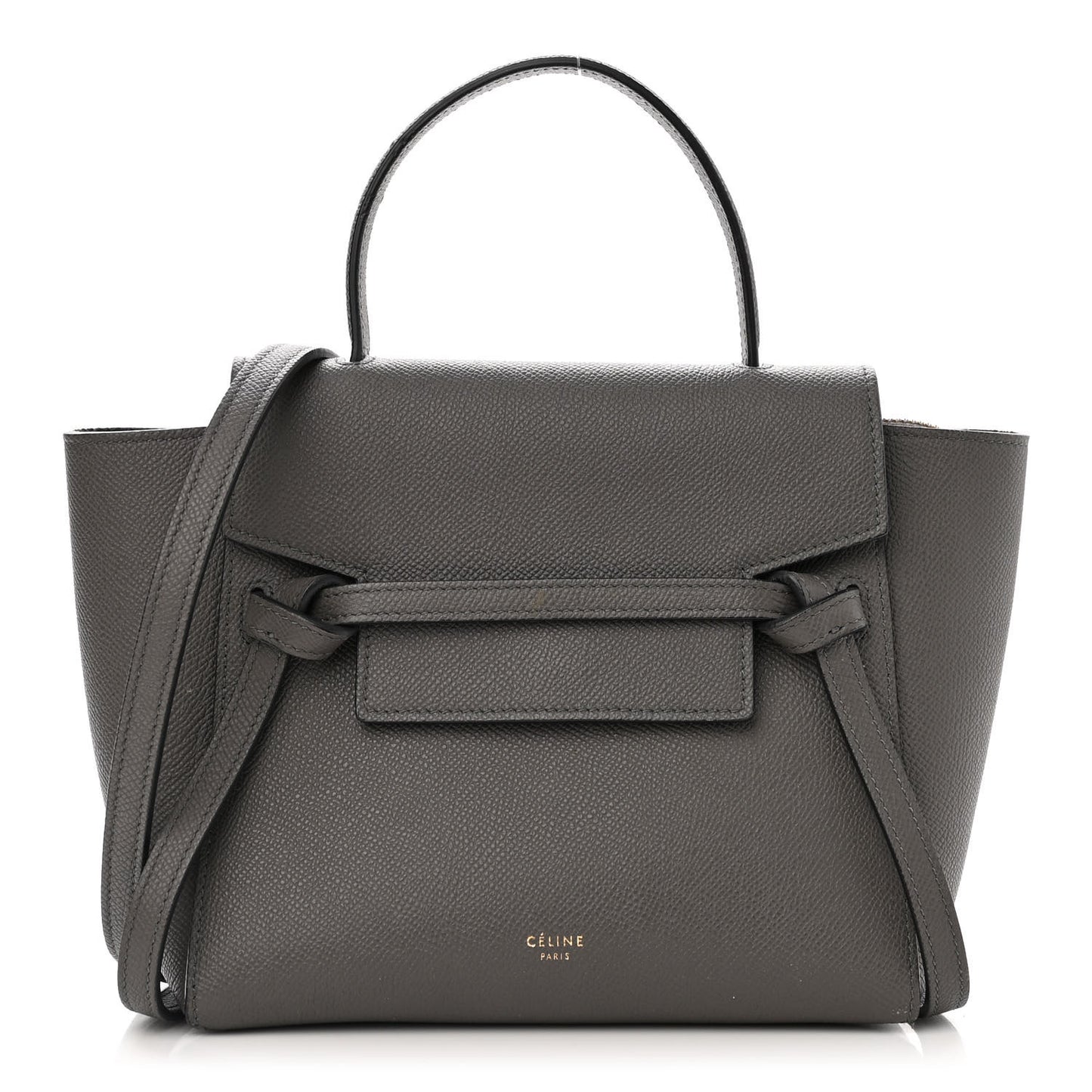 Grained Calfskin Nano Belt Bag Grey