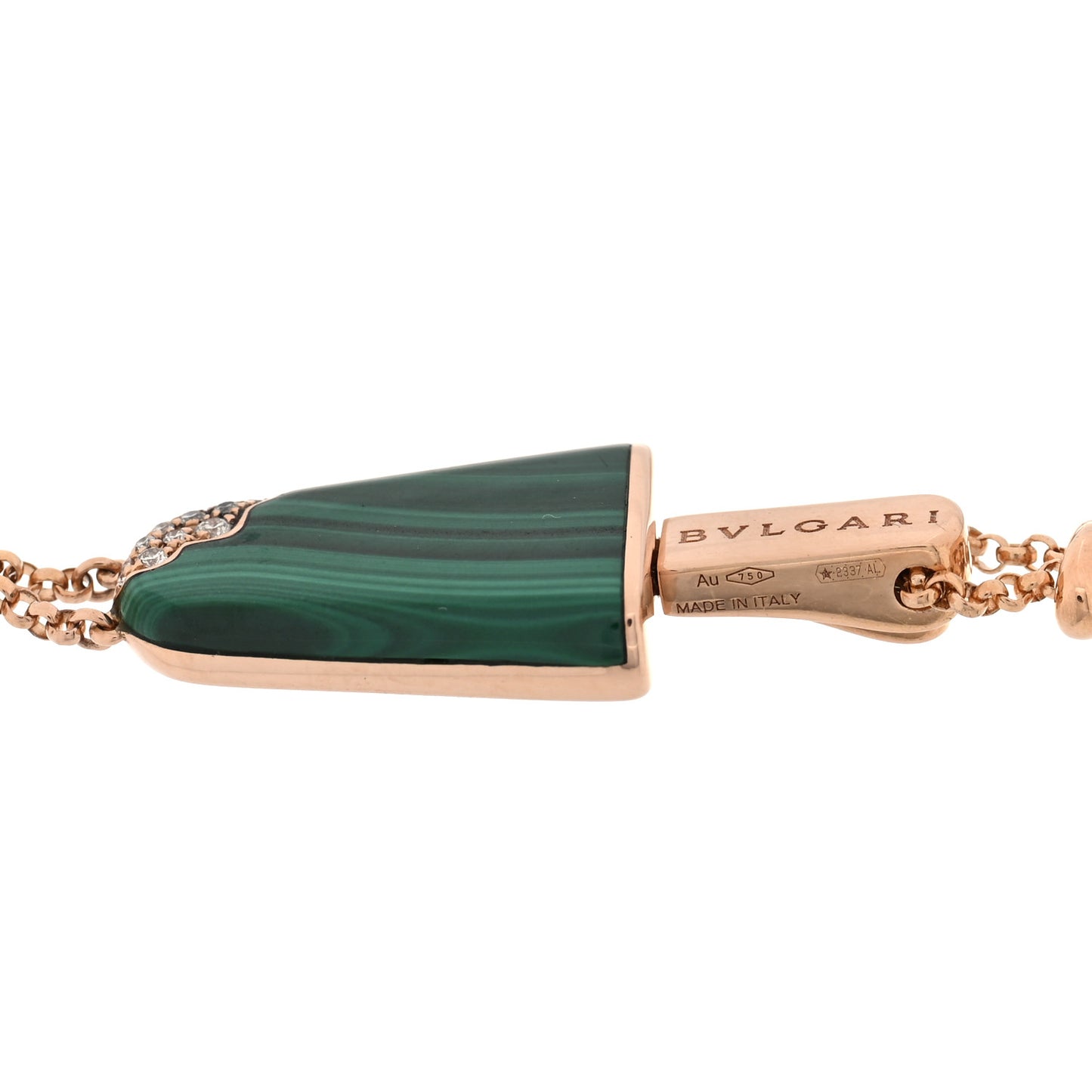 18K Rose Gold Diamond Malachite Gelati Bracelet SM