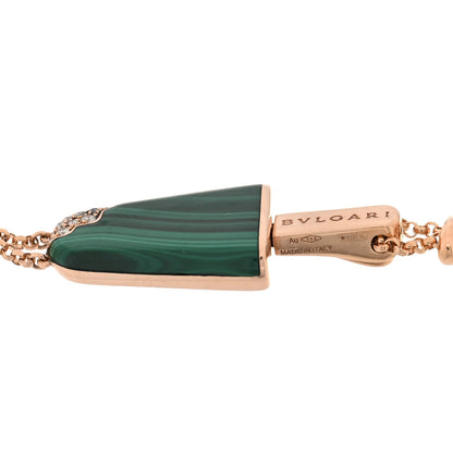 Bulgari 18K Rose Gold Diamond Malachite Gelati Bracelet SM 3 of 3