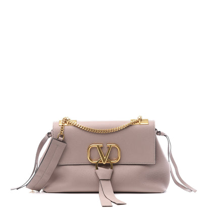 Valentino Garavani Grainy Calfskin VRing Chain Crossbody Bag Poudre 1 of 9