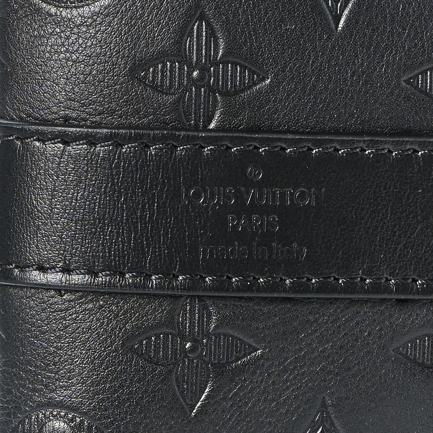 Calfskin Shadow Monogram Keepall Bandouliere 50 Black