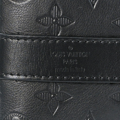 Louis Vuitton Calfskin Shadow Monogram Keepall Bandouliere 50 Black 5 of 9