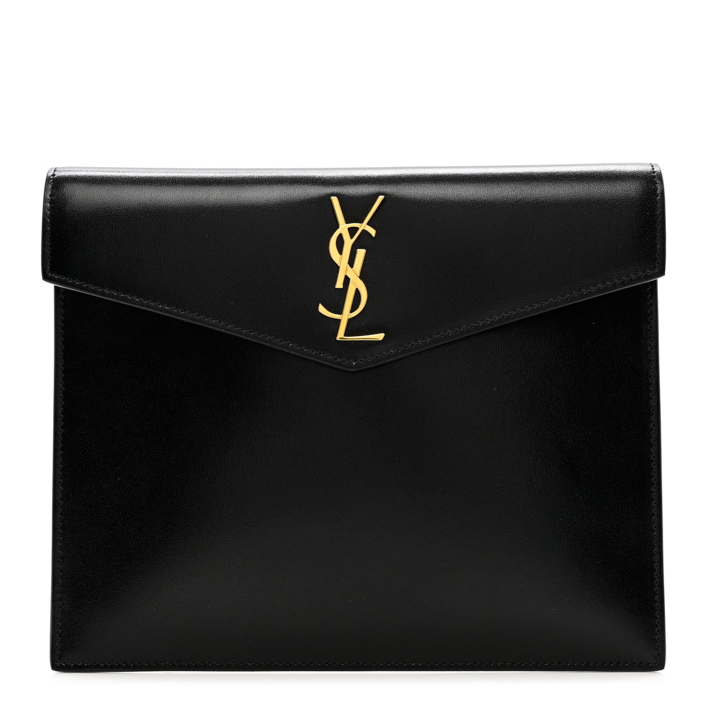 Smooth Shiny Calfskin Monogram Uptown Pouch Black