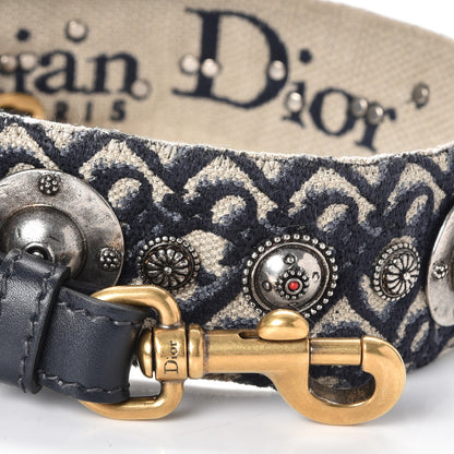 Christian Dior Oblique Studded Shoulder Strap Blue 2 of 5