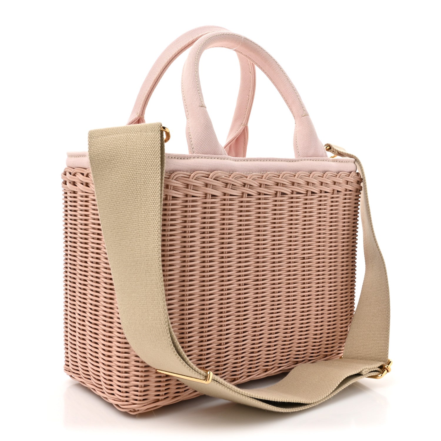 Prada Midollino Canapa Tote Pesca 1655304 – FASHIONPHILE