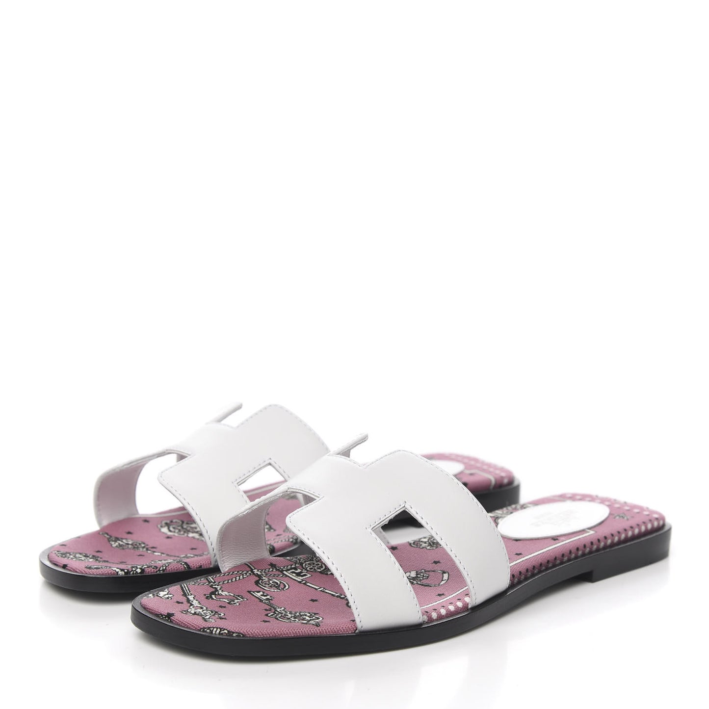 Box Calfskin Oran Sandals 37 White Bois De Rose