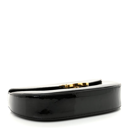 Celine Patent Calfskin Talulah Besace Chain Shoulder Bag Black 4 of 11