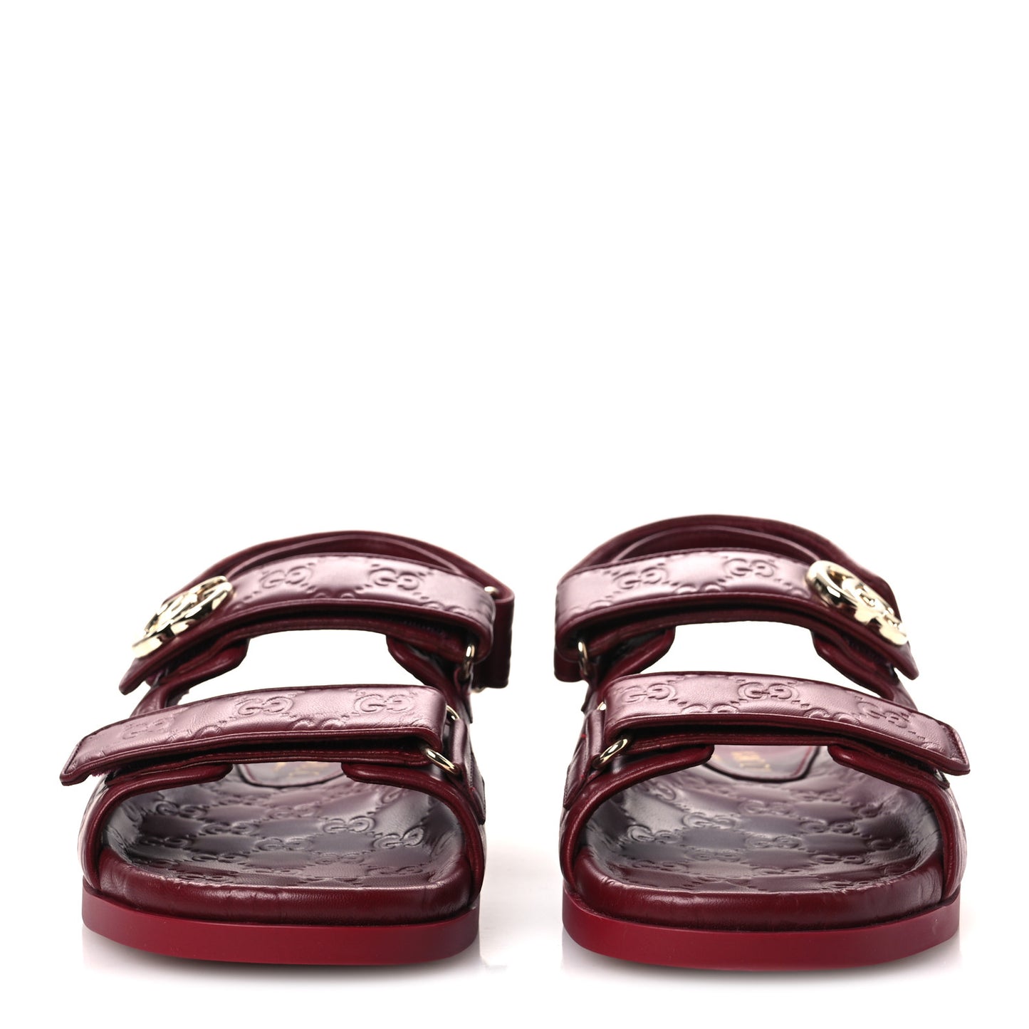 Guccissima GG Embossed Womens Sandals 40 Rosso Ancora