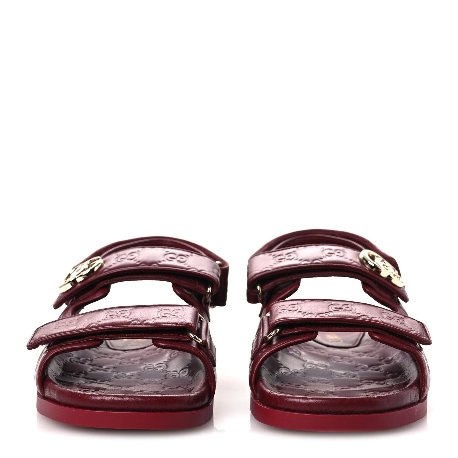 Gucci Guccissima GG Embossed Womens Sandals 40 Rosso Ancora 3 of 12
