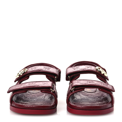 Gucci Guccissima GG Embossed Womens Sandals 40 Rosso Ancora 3 of 12