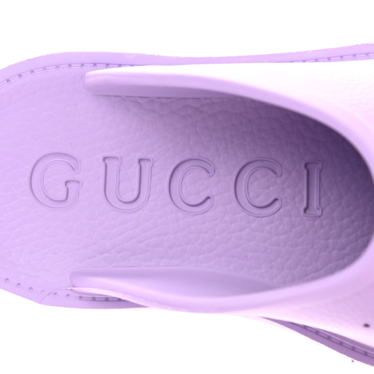 Gucci Rubber GG Monogram Perforated Elea Platform 55mm Lug Sole Sandals 35 Lapis 7 of 9