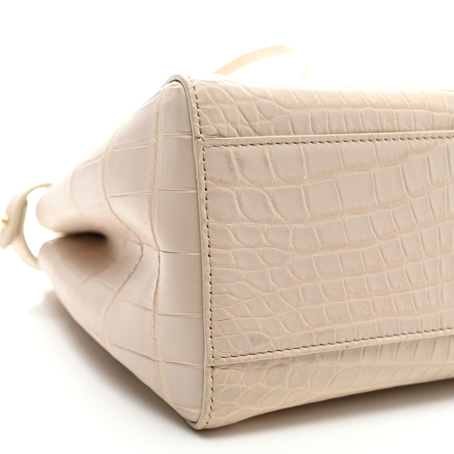 Crocodile Mini Peekaboo Iconic Satchel Beige Tortoise