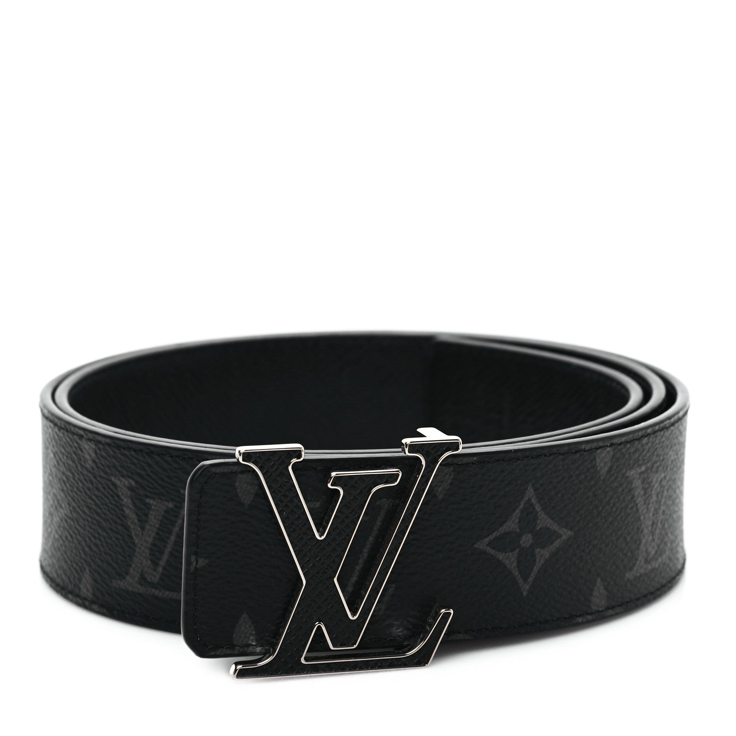 Louis Vuitton Monogram Eclipse Taigarama 40mm LV Initiales Reversible Belt 90 36 Black 1 of 5