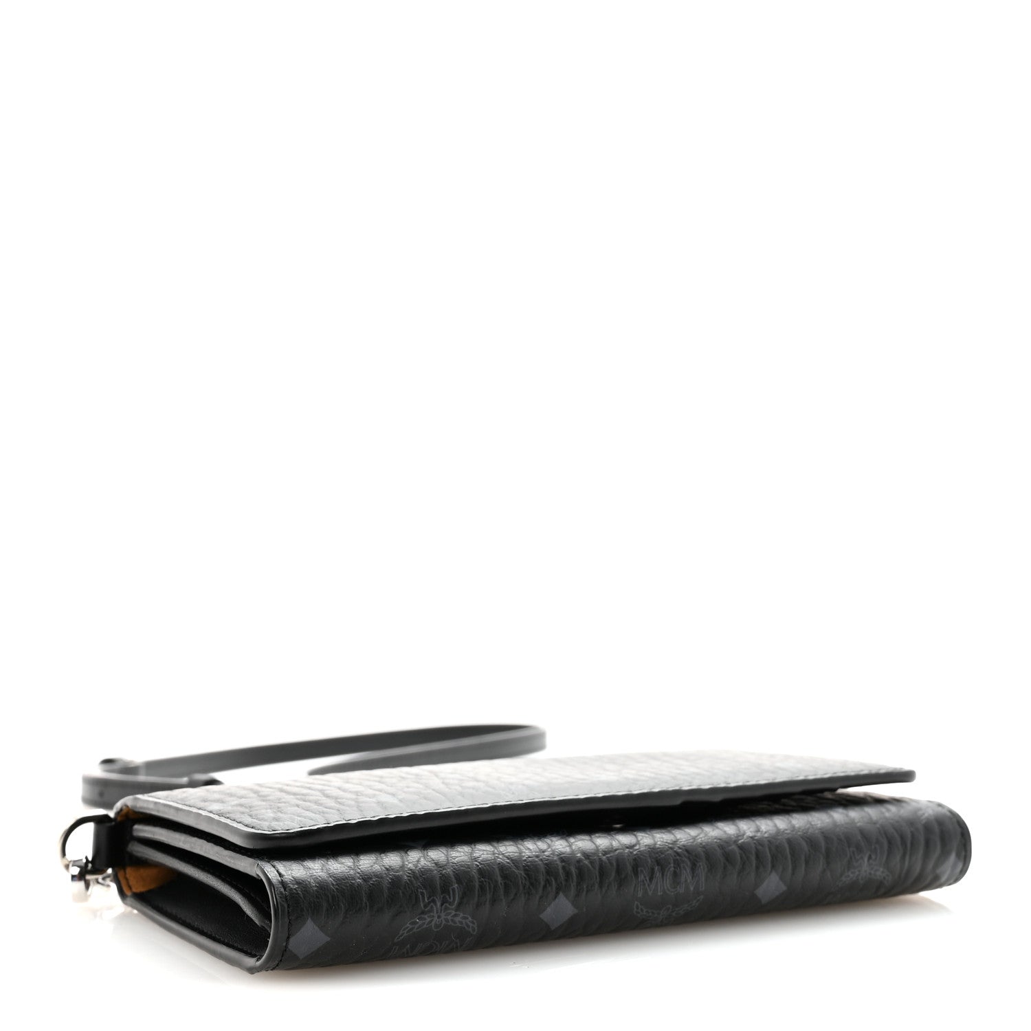 MCM Visetos Tri Fold Phone Wallet On Strap Black 4 of 10