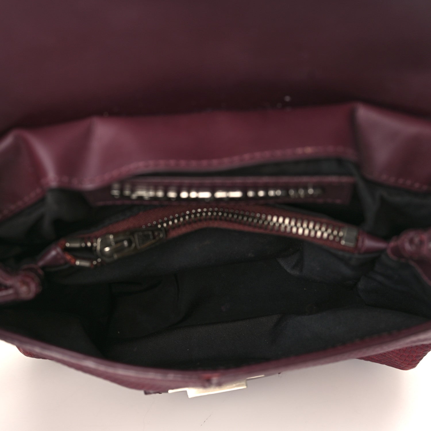 Alexander Wang Lizard Calfskin Embossed Small Marion Tote Oxblood Silver Hardware 5 of 9