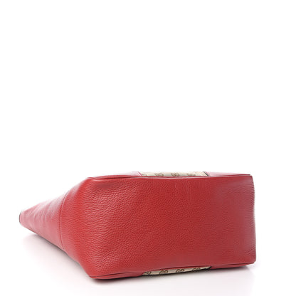 Gucci Monogram Bree Zippered Tote Beige Red 4 of 10