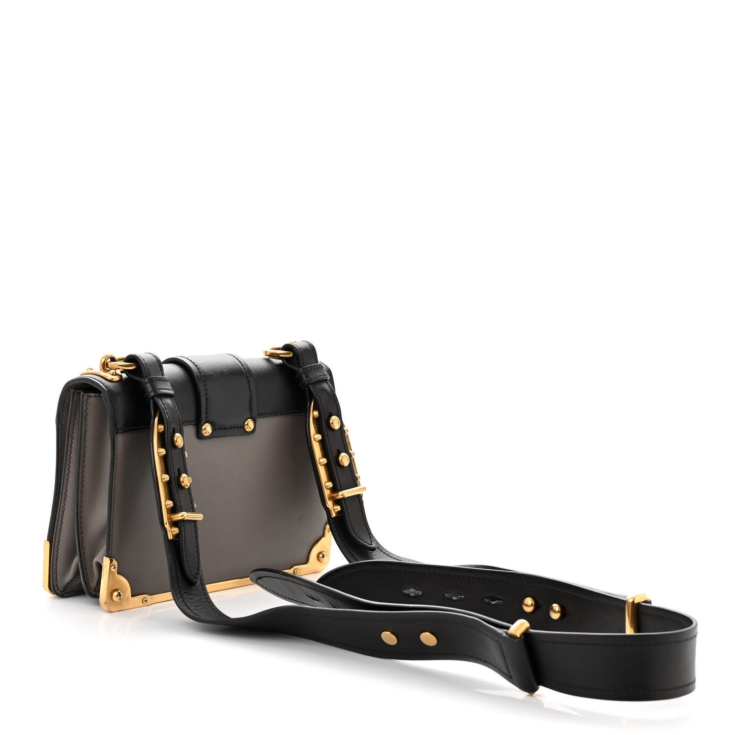 City Calfskin Saffiano Cahier Bag Mercurio Black