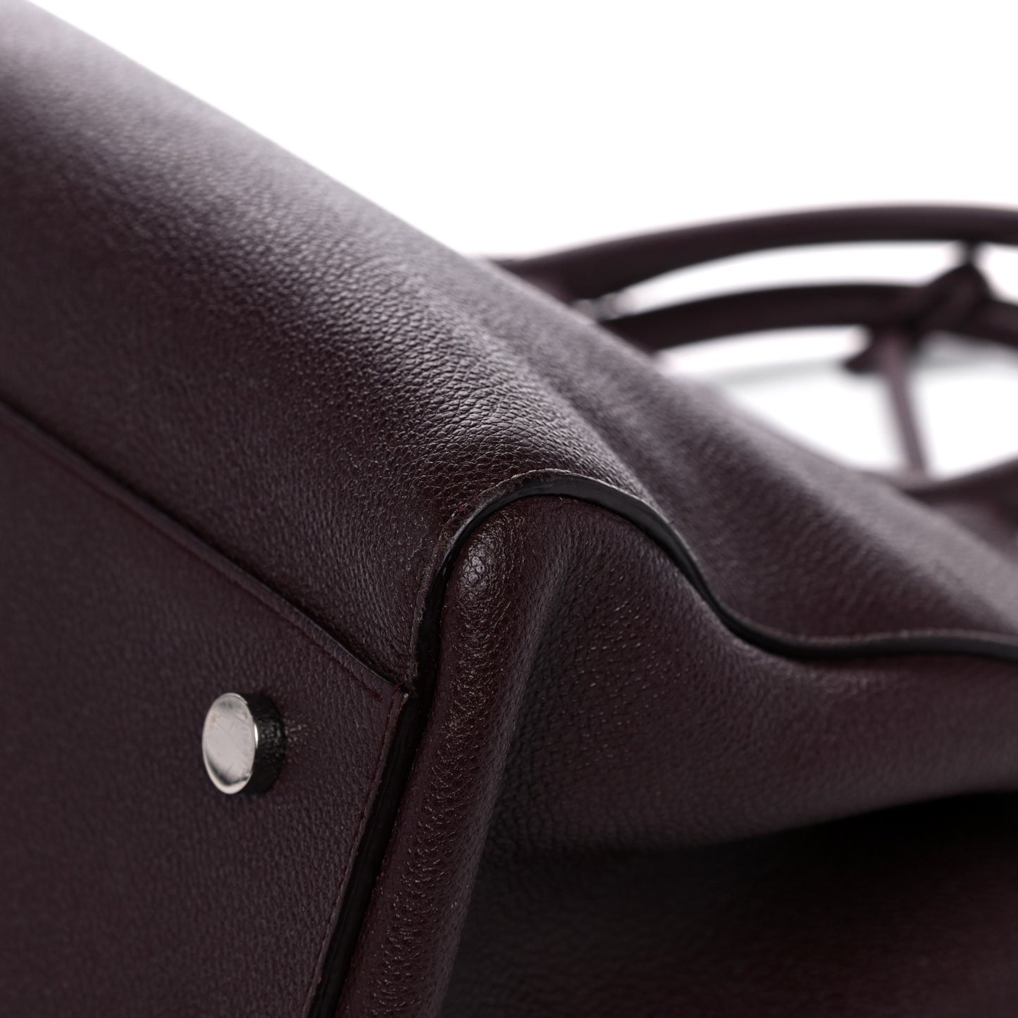 Grained Calfskin Medium Cabas Rive Gauche Amaranto