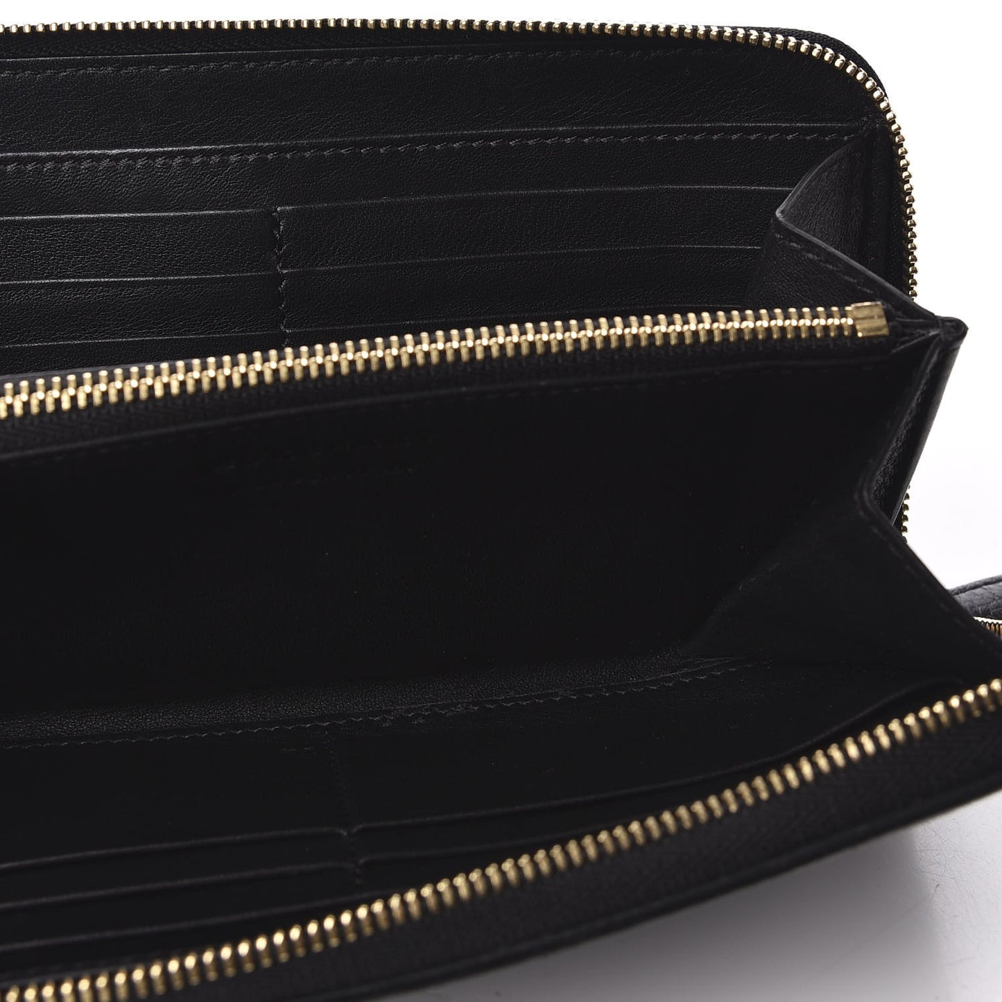 Calfskin House Check Elmore Zip Around Wallet Black