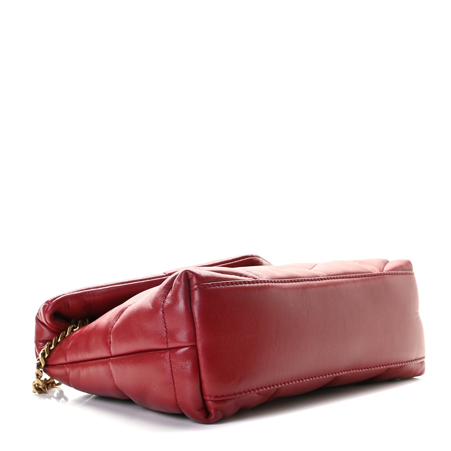 Saint Laurent Lambskin Quilted Toy Loulou Puffer Monogram Chain Satchel Red 4 of 10