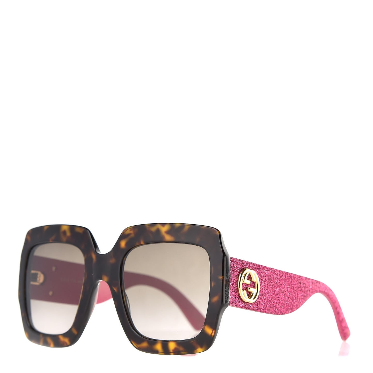 Square Frame GG0102S Sunglasses Glitter Pink Multi