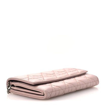 Christian Dior Lambskin Cannage Lady Dior Rendezvous Wallet On Chain Light Pink 4 of 10