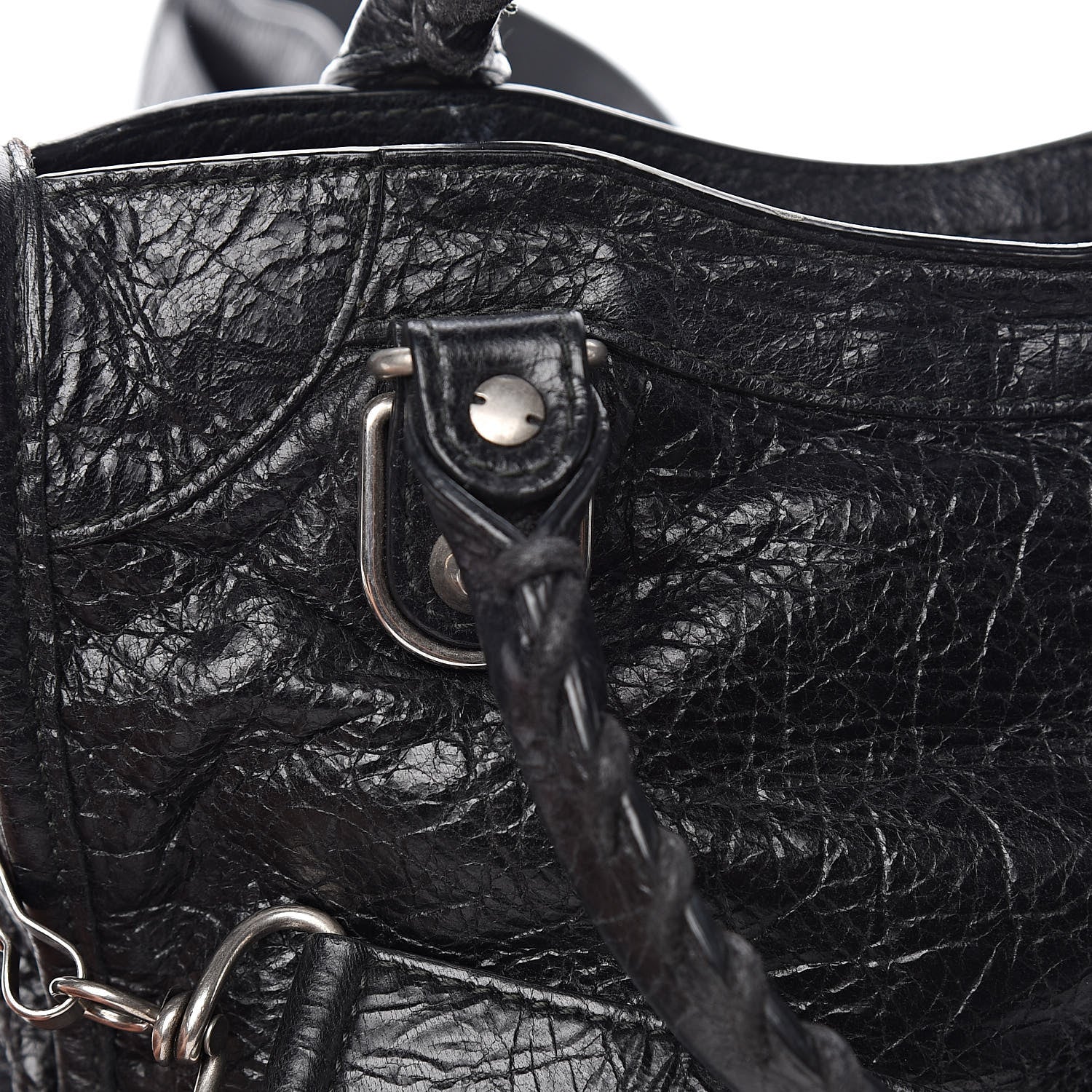 Balenciaga Agneau Silver Metallic Edge Hardware Mini City Black 10 of 16