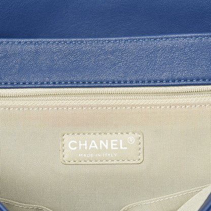 Chanel Washed Lambskin Quilted Chain Around Maxi Flap Light Blue 9 of 14