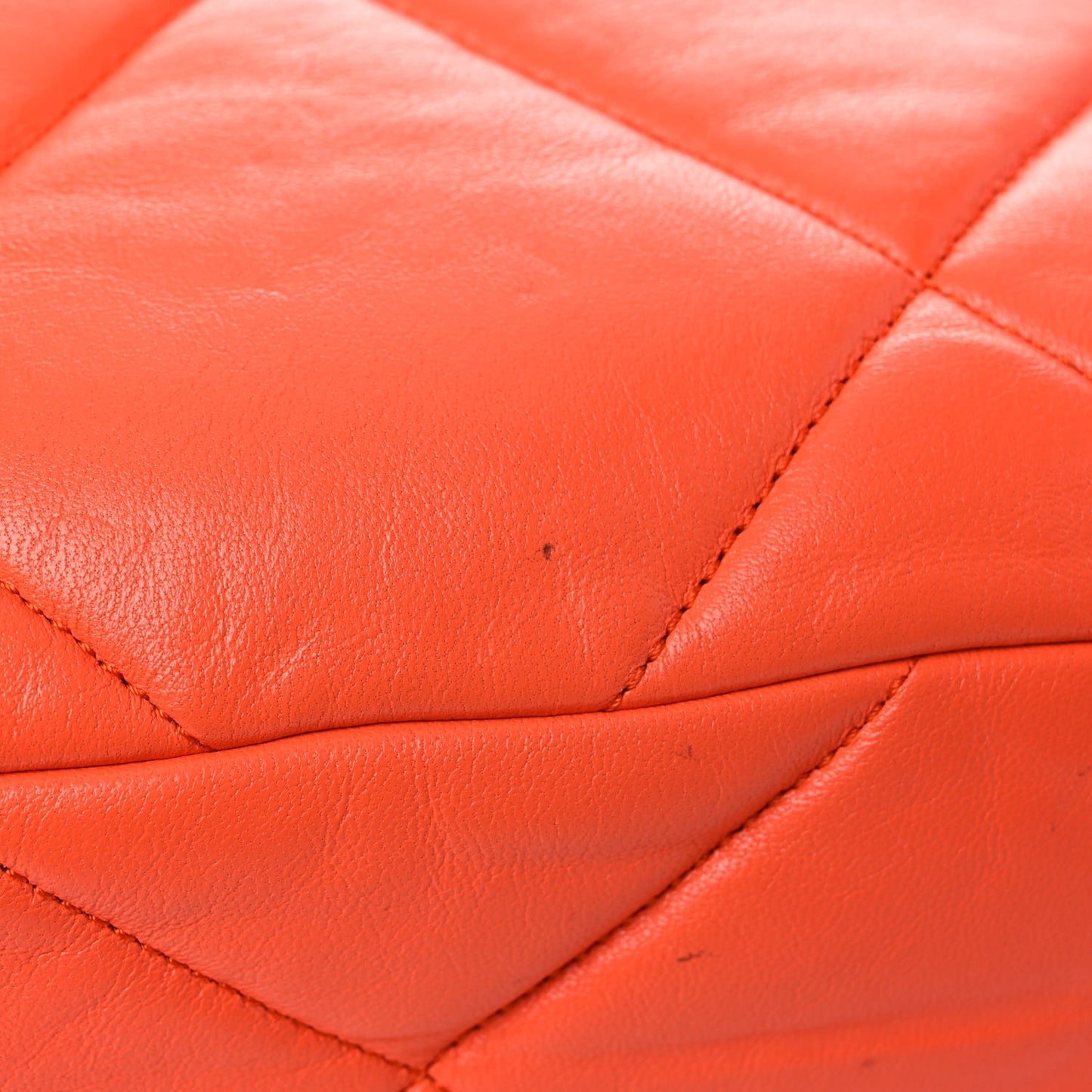 Goatskin Quilted Medium Chanel 19 Flap Orange