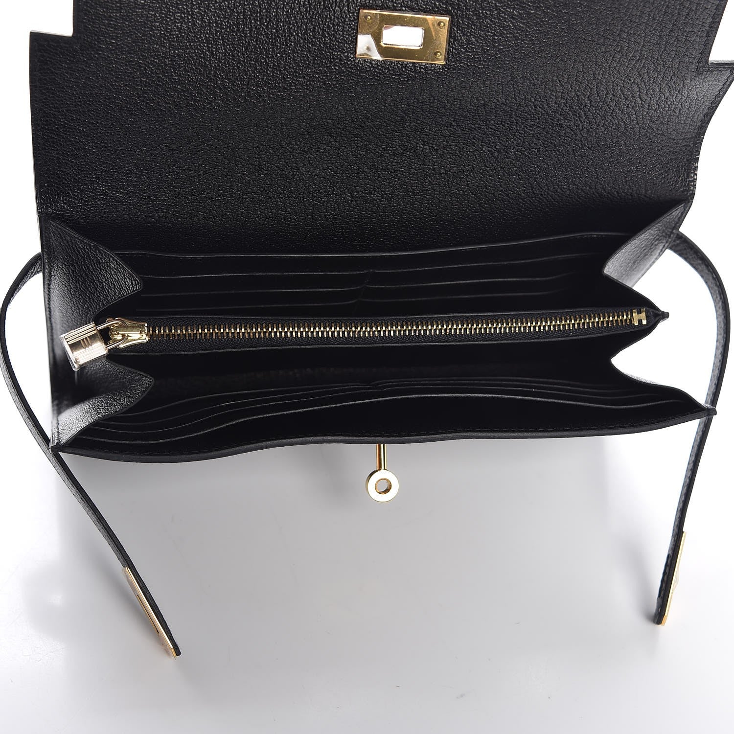 Hermes Chevre Mysore Kelly Longue Wallet Black 5 of 8