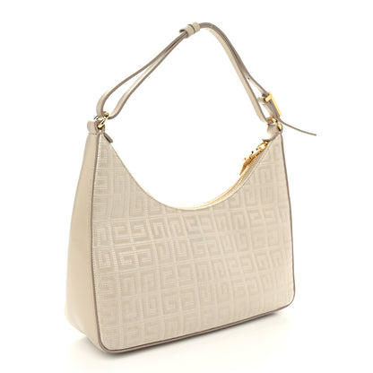 Givenchy Coated Canvas Logo 4G Embossed Small Moon Cut Out Shoulder Bag Natural Beige 3 of 10