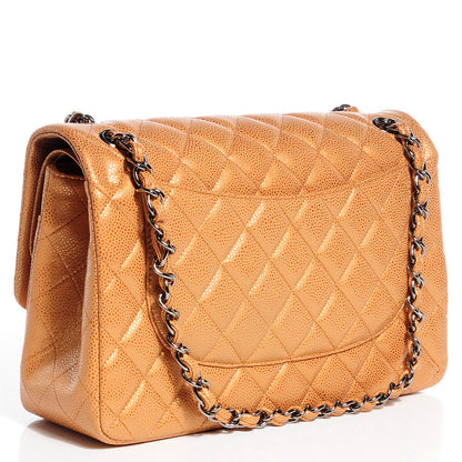 Chanel Metallic Caviar Quilted Jumbo Double Flap Copper 3 of 8