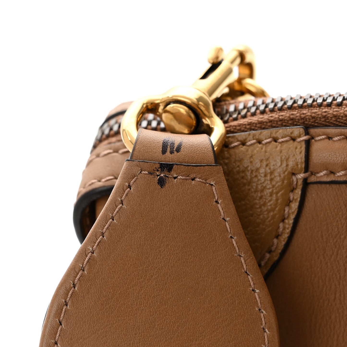 Koi Calfskin Small Bauletto Duffle Top Handle Bag Camel
