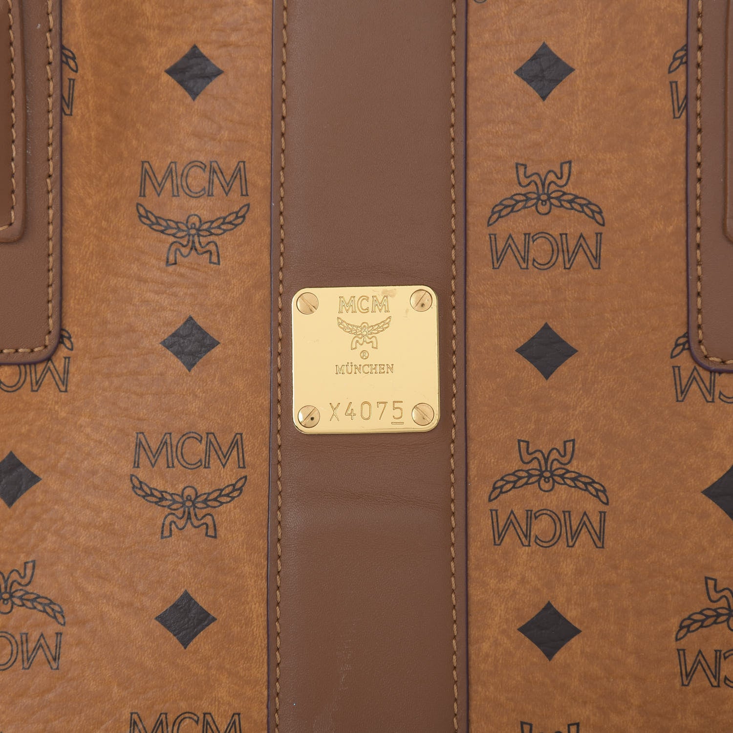MCM Visetos Medium Liz Reversible Shopper Tote Cognac 15 of 16