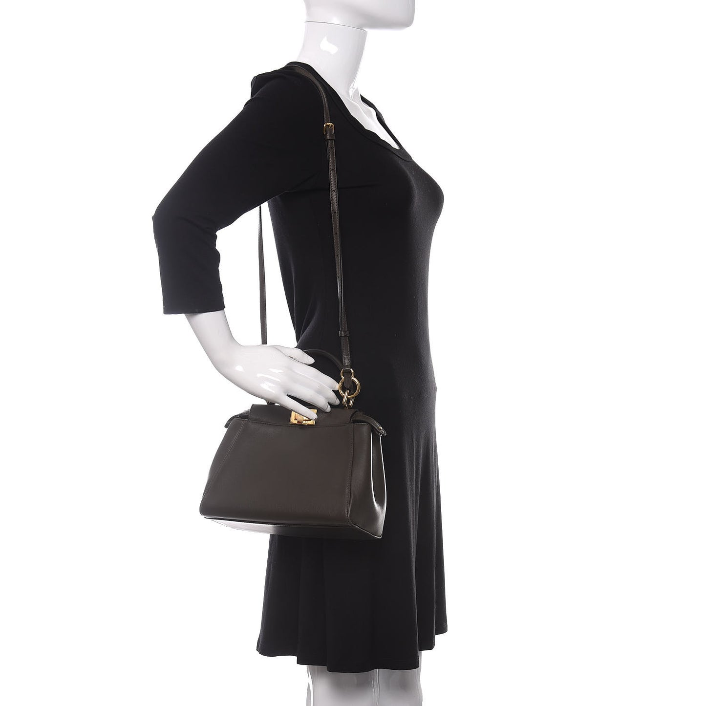 Nappa Mini Peekaboo Iconic Satchel Carbone