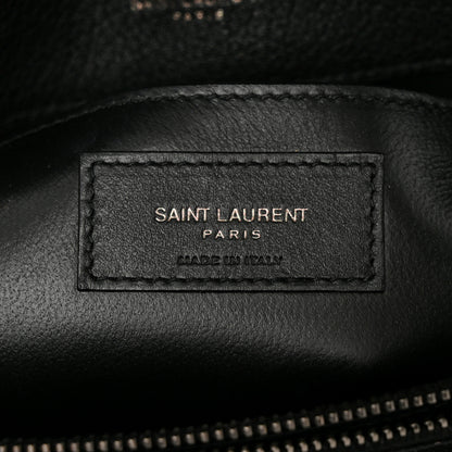 Saint Laurent Sheepskin Matelasse Chevron Monogram Large College Satchel Black 6 of 16