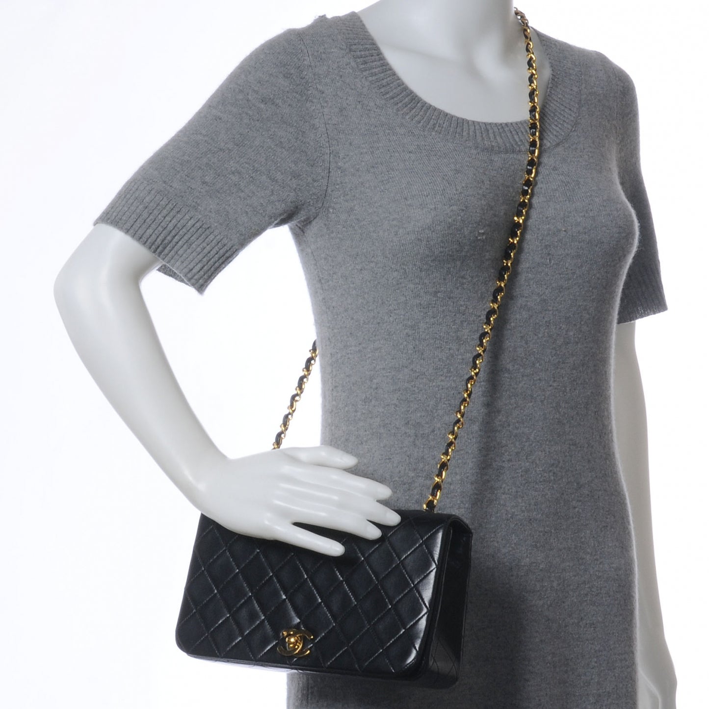 Lambskin Small Single Flap Black